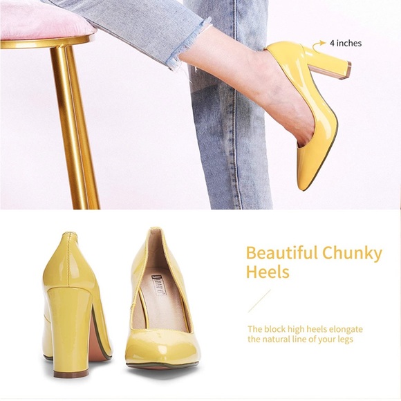 Yellow Patent Leather Pumps - Picture 6 of 13